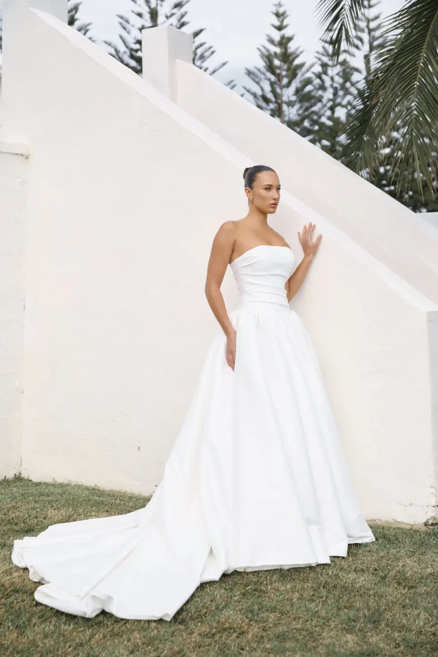 Rosette wedding dress by Elysian Bridal